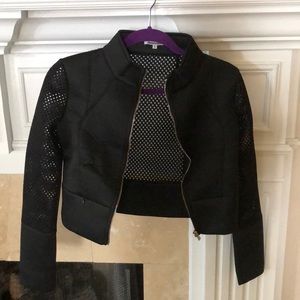 Black zip up crop jacket
